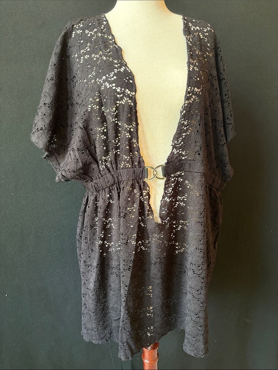 torrid Other - torrid Black Lace Swim Coverup with Front Ring